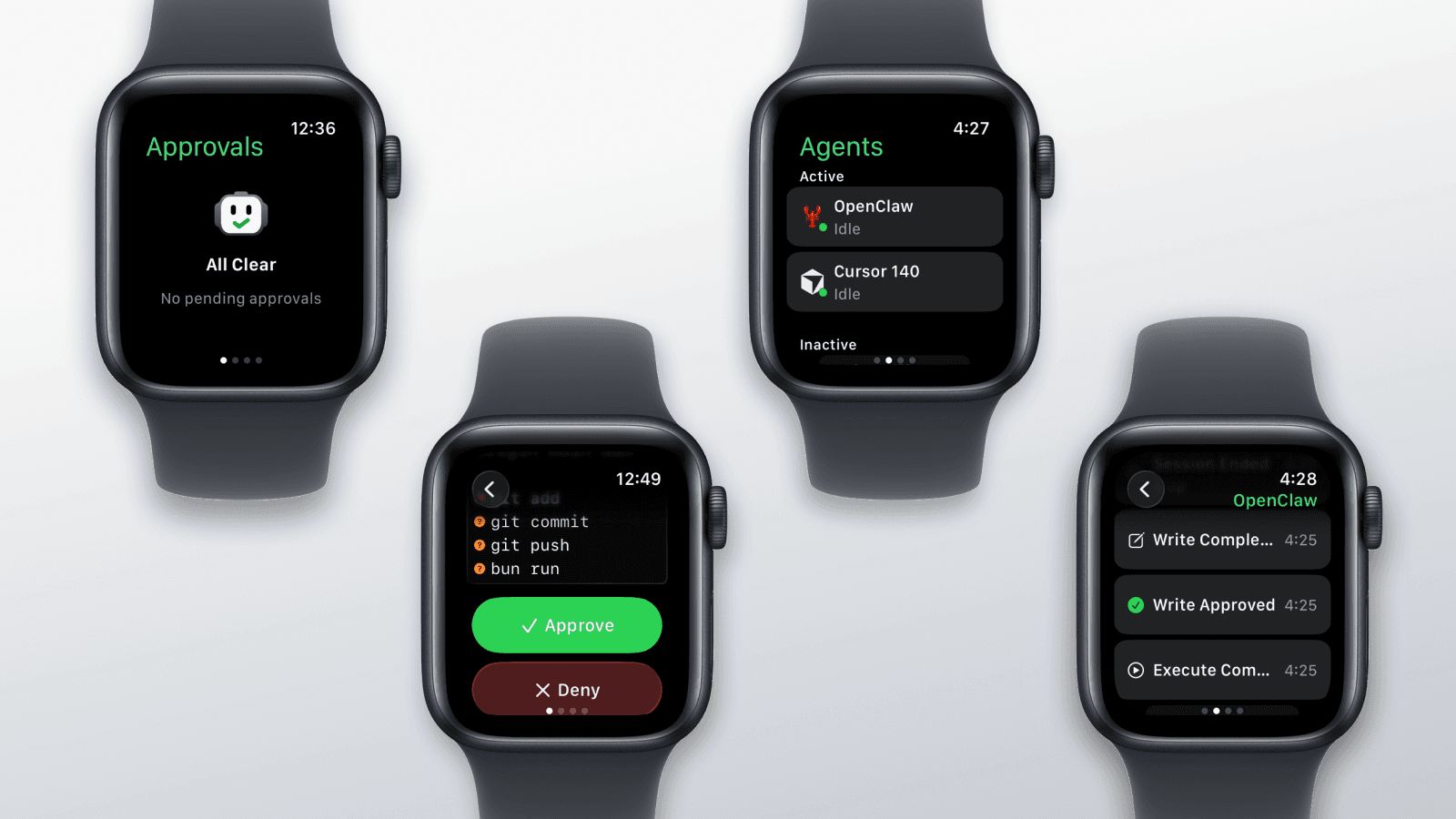 Agent Approve standalone Apple Watch app with approval flow